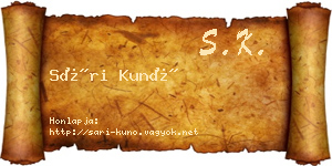 Sári Kunó névjegykártya